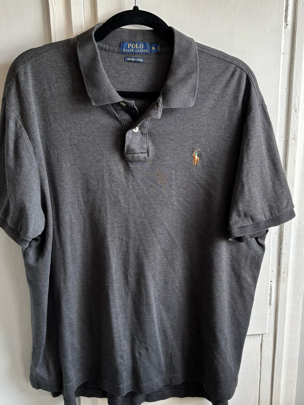Ralph Lauren Charcoal Gray Classic Polo with Embroidered Pony